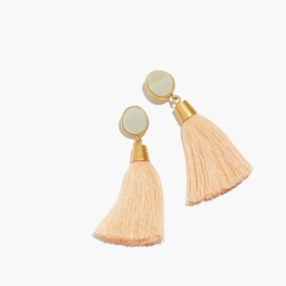 Madewell Jewelry - New MADEWELL Stone Tassel Earrings in Lucid Pink